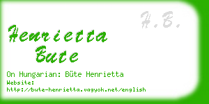 henrietta bute business card