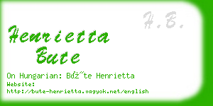 henrietta bute business card